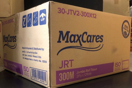 กระดาษชำระม้วนใหญ่ MaxCares JRT 300M
