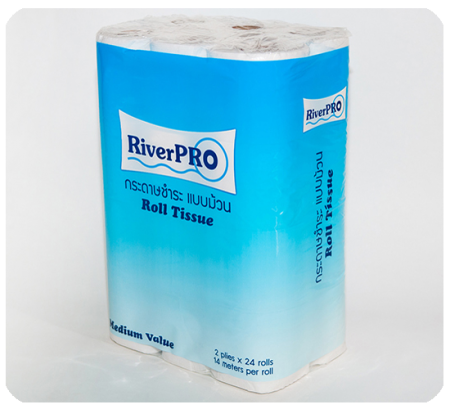 กระดาษชำระม้วนเล็ก RiverPro Medium 144 ม้วน (14m.)