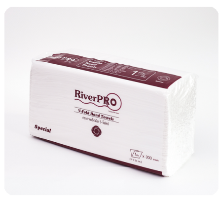 กระดาษเช็ดมือ RiverPro V-Fold Special 1 ชั้น