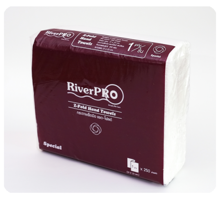 กระดาษเช็ดมือ RiverPro Z-Fold 1 ชั้น