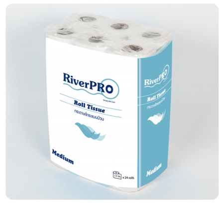 กระดาษชำระม้วนเล็ก RiverPro Medium 144 ม้วน (17m.)