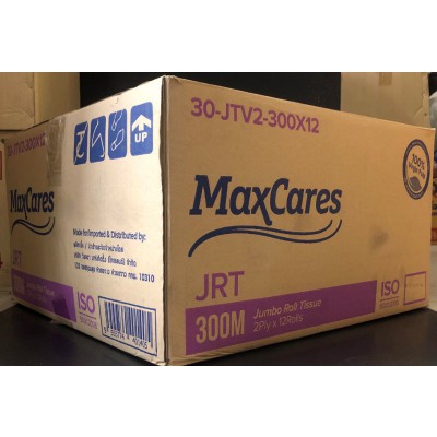 กระดาษชำระม้วนใหญ่ MaxCares JRT 300M