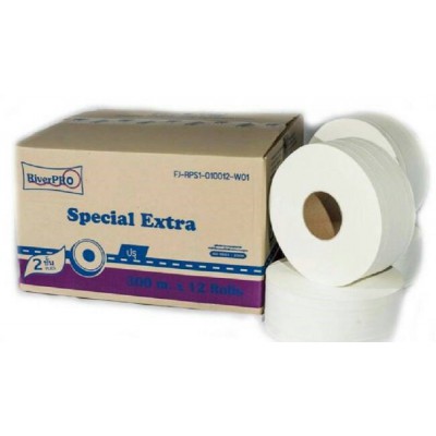 กระดาษชำระม้วนใหญ่ RiverPro JRT Special 2 ชั้น 300 เมตร (ปรุ)