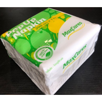 กระดาษเช็ดปาก Pop up MaxCares 200S
