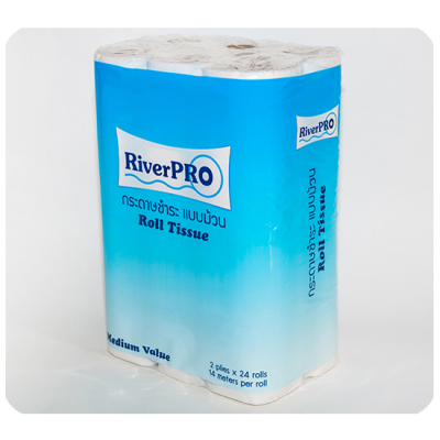 กระดาษชำระม้วนเล็ก RiverPro Medium 144 ม้วน (14m.)