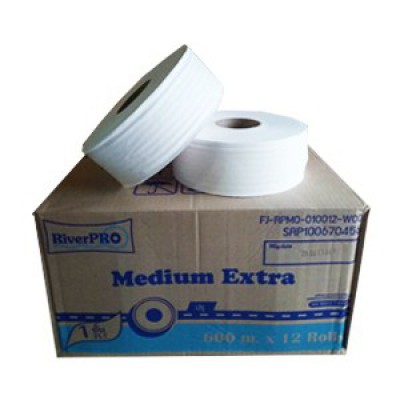 กระดาษชำระม้วนใหญ่ RiverPro JRT Medium 1 ชั้น 600 เมตร (ปรุ)