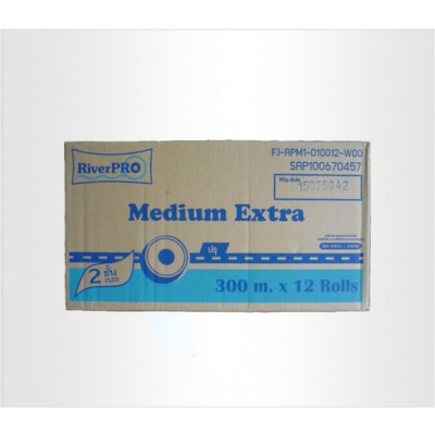 กระดาษชำระม้วนใหญ่ RiverPro JRT Medium 2 ชั้น 300 เมตร (ปรุ)